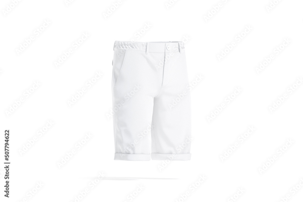 Blank white men shorts mock up, side view Blank white men shorts mock up, side view