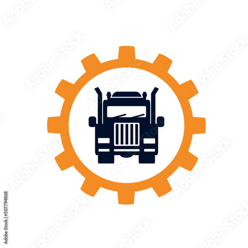 illustration, icons, logo with car details. Car service. Auto parts store. Flat design.