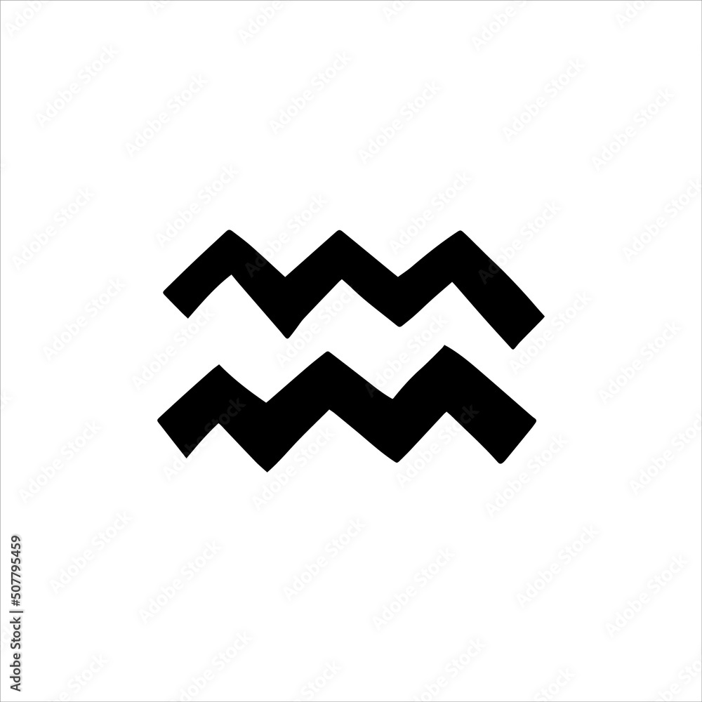Waves or water symbol. Hand drawn picture of primitive tribes. Vector illustration in ethnic style Waves or water symbol. Hand drawn picture of primitive tribes. Vector illustration in ethnic style