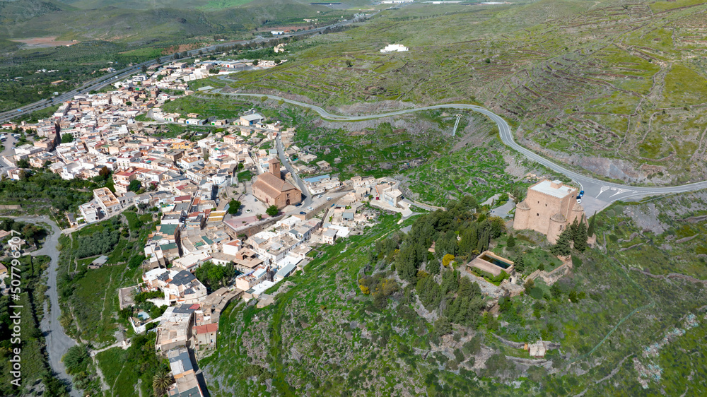 vistas del municipio de Gérgal en la provincia de Almería, España