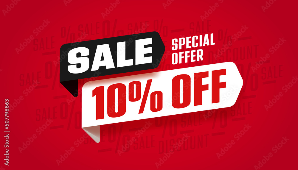 Ten percent off sale special offer banner design