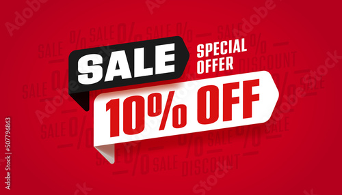 Ten percent off sale special offer banner design photo