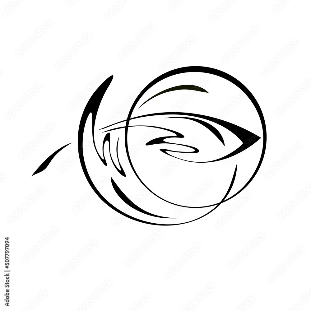 ornament 2336. decorative abstract element with circle. graphic decor, logo ornament 2336. decorative abstract element with circle. graphic decor, logo