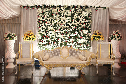 Beautiful decoration setup for wedding ceremony