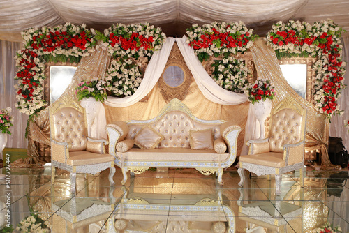 Beautiful decoration setup for wedding ceremony