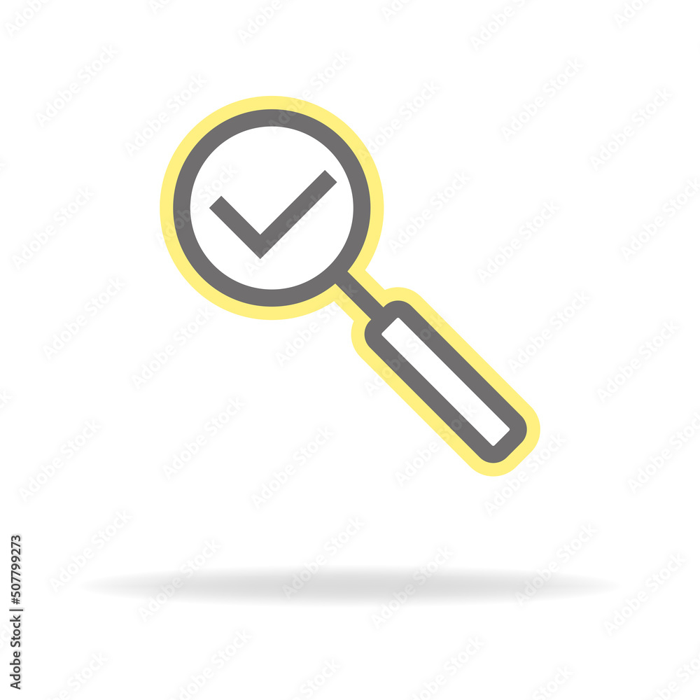 search icon with an approval sign search icon with an approval sign
