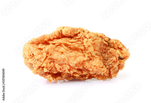 Deep fried chicken wing isolated on white background with clipping path 