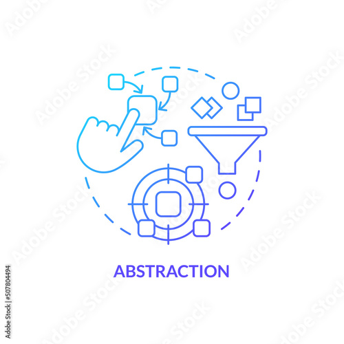 Abstraction blue gradient concept icon. Define required data. Feature of programming languages abstract idea thin line illustration. Isolated outline drawing. Myriad Pro-Bold font used