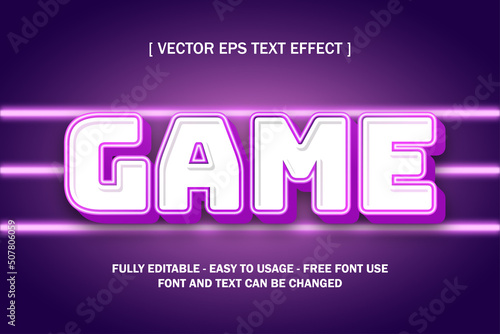 game 3d purple light glow editable text effect font style template background wallpaper banner poster flyer