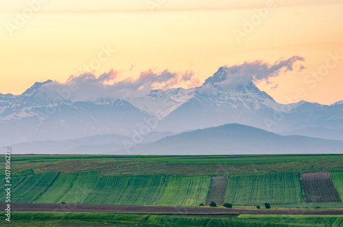 sunset over the mountains