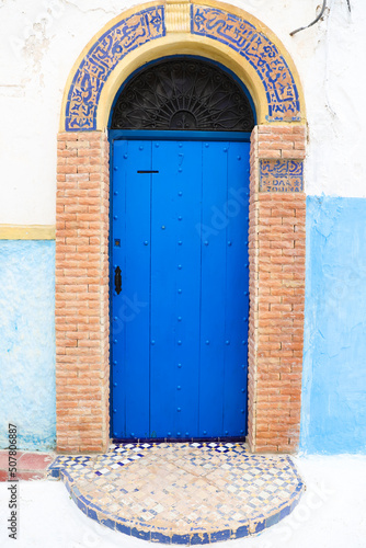 Door of a building in Kasbah of the Udayas in Rabat, Morocco © EvrenKalinbacak