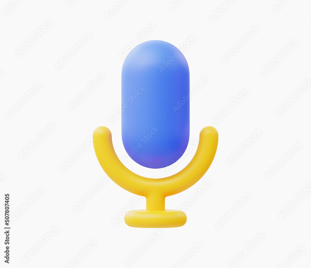 3d Realistic Microphone Icon vector illustration. 3d Realistic Microphone Icon vector illustration.