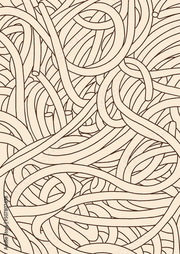 Spaghetti line art. Abstract noodle background