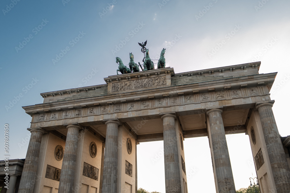 brandenburg gate statue and columns detail