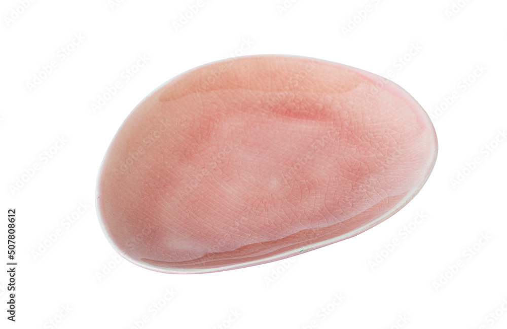 pink ceramic plate on a white background pink ceramic plate on a white background