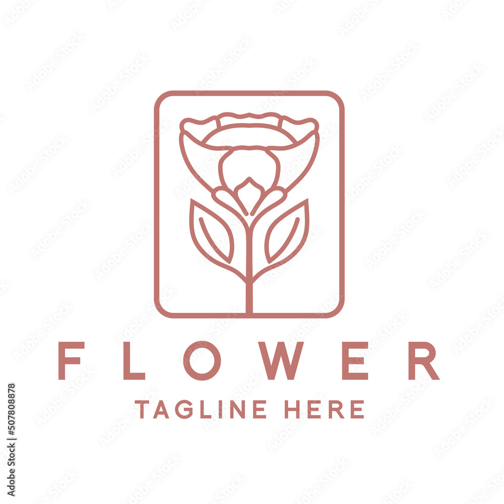 Mono line icon logo. for beauty products. Mono line icon logo. for beauty products.