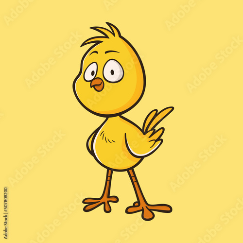 Cartoon Character Canary Logo Design Vector Illustration Template Idea