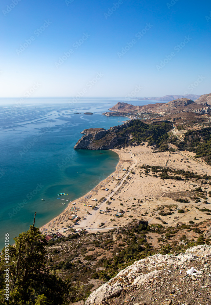 Beautiful view from holy monastery of panagia tsambika (kyra psili), Rhodos Beautiful view from holy monastery of panagia tsambika (kyra psili), Rhodos