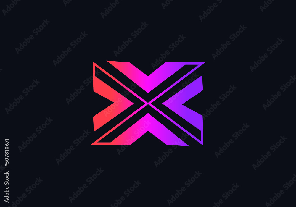 Initial letter X black background logo design template