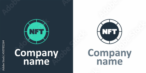 Logotype NFT Digital crypto art icon isolated on white background. Non fungible token. Logo design template element. Vector