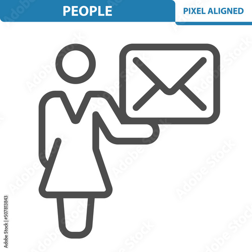 People Icon. Woman, Envelope