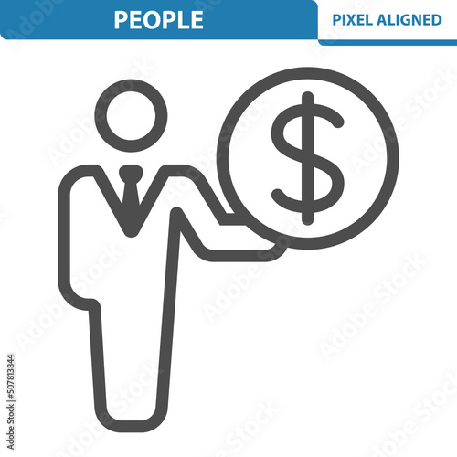 People Icon. Man, Businessman, Banker