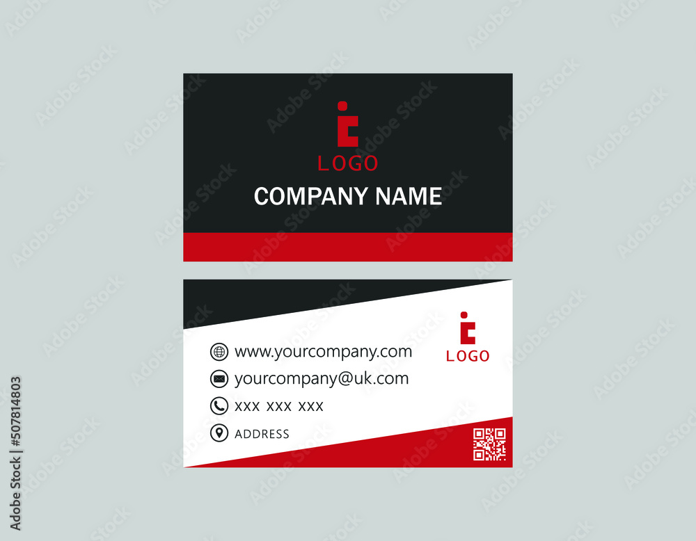 Business card template, Horizontal name card, Stylish stationery design and visiting card, Creative and professional business card design.