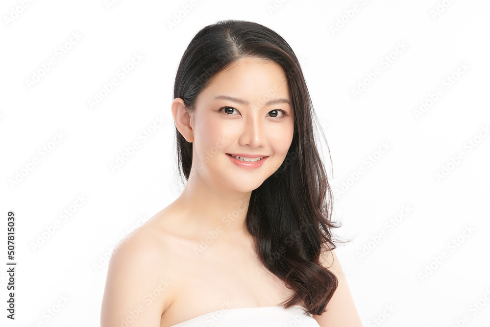Beautiful young asian woman with clean fresh skin on white background, Face care, Facial treatment, Cosmetology, beauty and spa, Asian women portrait. Beautiful young asian woman with clean fresh skin on white background, Face care, Facial treatment, Cosmetology, beauty and spa, Asian women portrait.