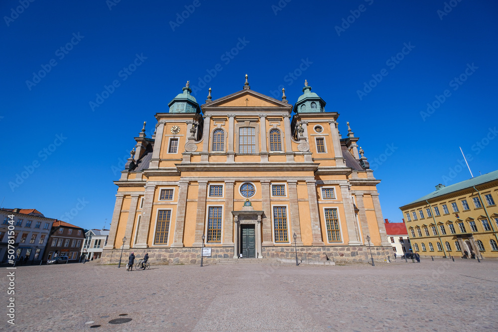 Stortorget square with cathedral in Kalmar Sweden