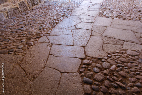 Old stone paving in west gate of Kalmar