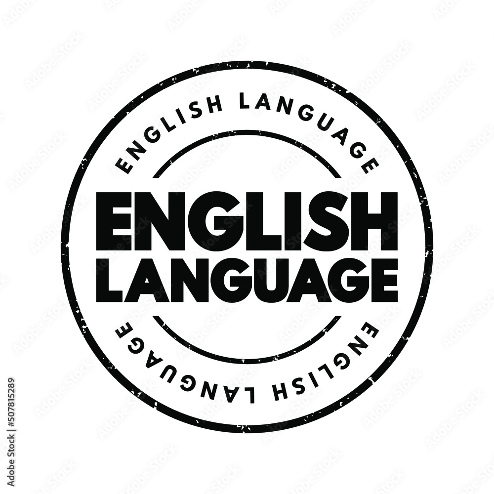 English Language text stamp, concept background