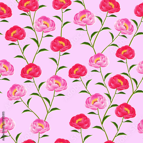 red pink roses seamless pattern. floral garden pattern. floral background. good for fashion, wallpaper, dress, fabric, background, backdrop.