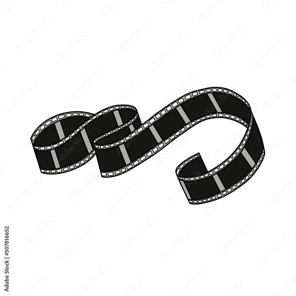 roll of film. Minimalistic illustration of film for the camera. Sketch film for photos.