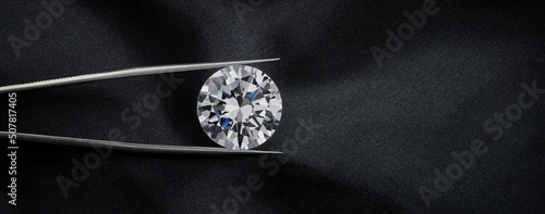 Diamond Wide Banner with Black Background and Copy Space