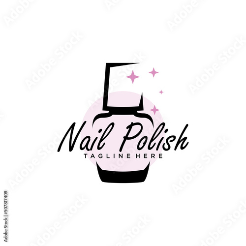 Nail polish logo icon with modern creative and unique concept design Premium Vector