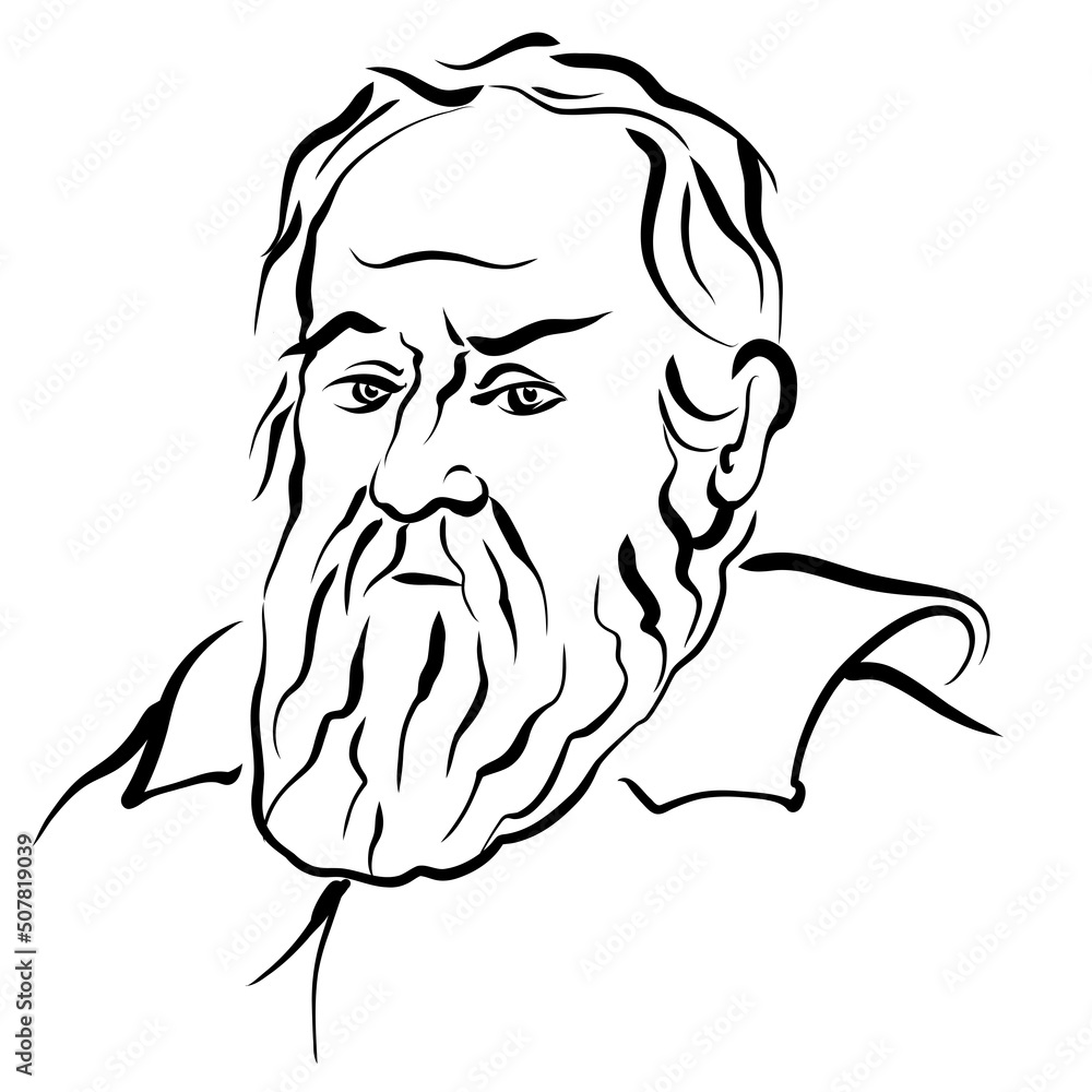 Galileo Galilei modern vector drawing Stock Vector Adobe Stock