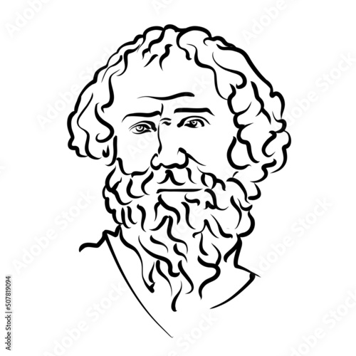 Fotografia, Obraz Archimedes of Syracuse modern vector drawing