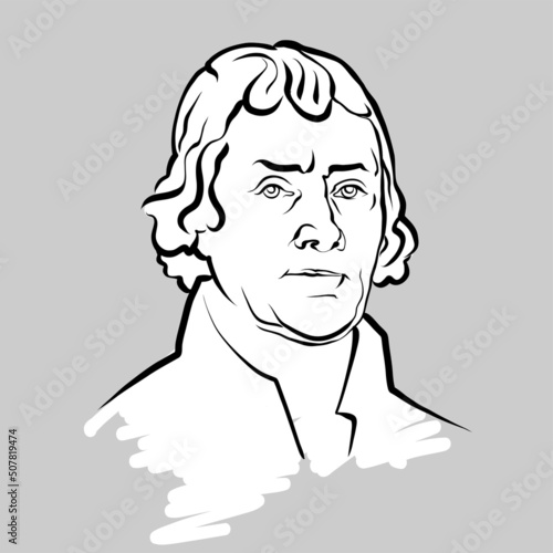 Thomas Jefferson modern vector drawing photo