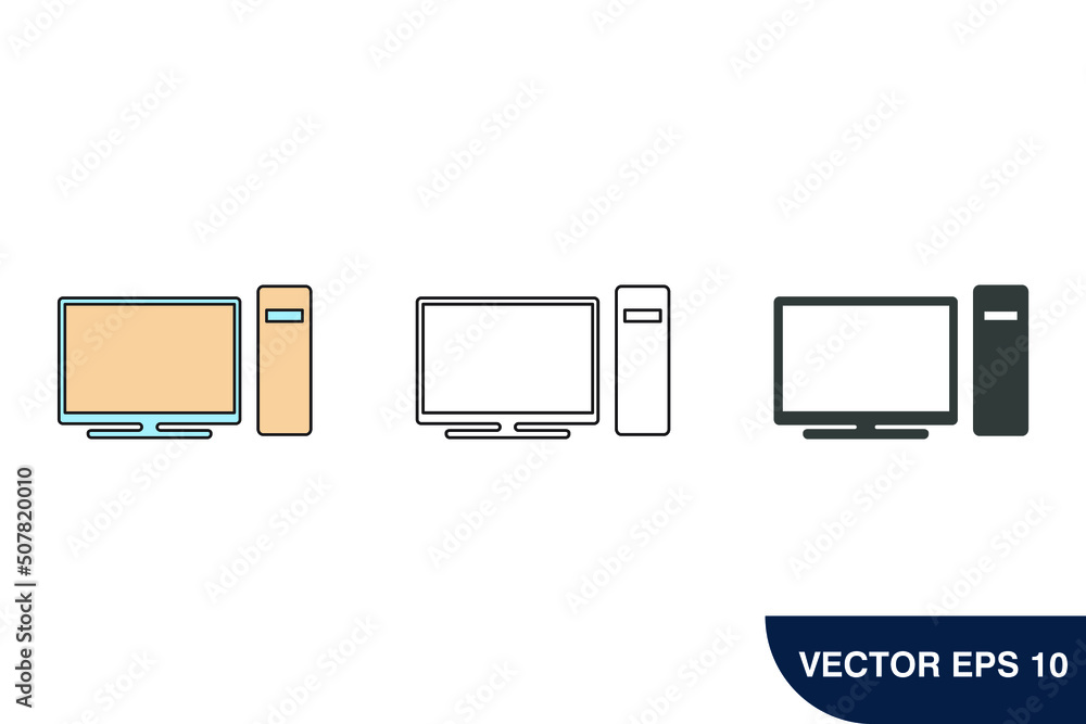 pc icons symbol vector elements for infographic web pc icons symbol vector elements for infographic web