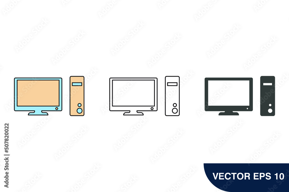 pc icons symbol vector elements for infographic web pc icons symbol vector elements for infographic web