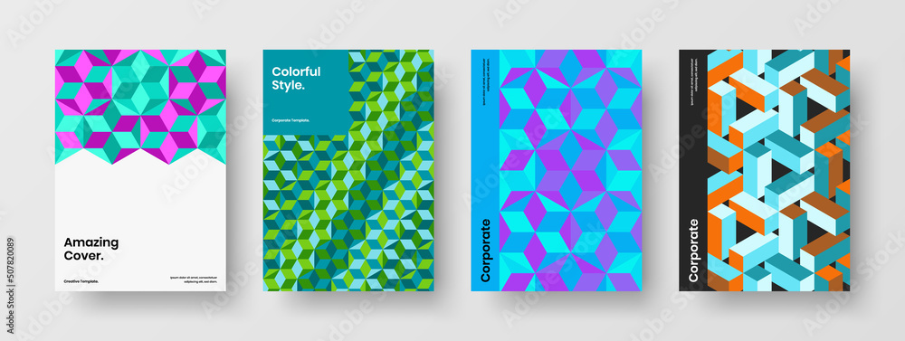Premium front page design vector layout bundle. Clean mosaic shapes cover concept composition. Premium front page design vector layout bundle. Clean mosaic shapes cover concept composition.