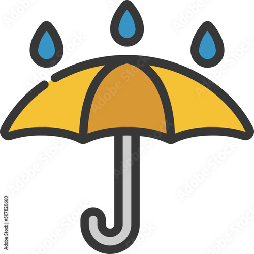 Raining On Umbrella Icon