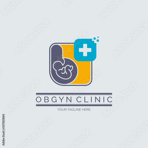 OBGYN obstetrics and gynecology clinic logo template design for brand or company and other