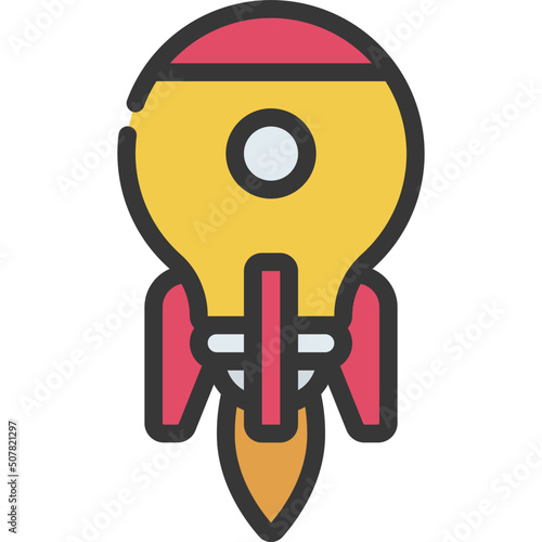 Rocket Ship Lightbulb Icon