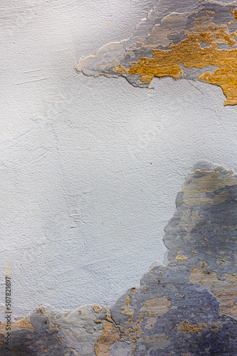 Konstfotografi Very old layers of paint that look like a coastal landscape