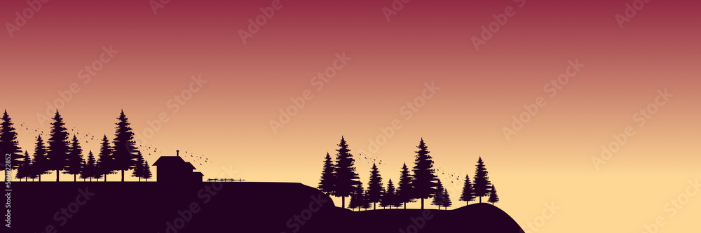 silhouette of landscape flat design vector illustration good for wallpaper, background, backdrop, banner, tourism, game art, and design template silhouette of landscape flat design vector illustration good for wallpaper, background, backdrop, banner, tourism, game art, and design template