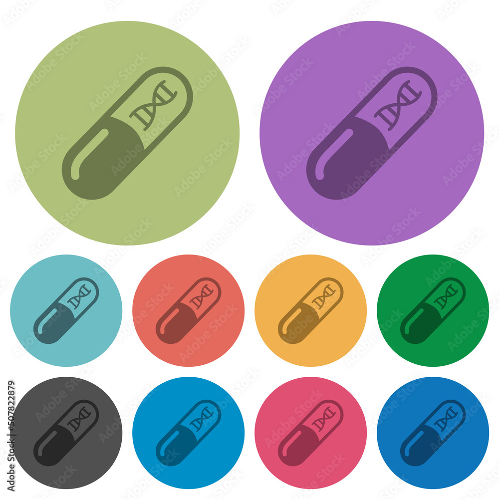 Medicine with dna molecule color darker flat icons Medicine with dna molecule color darker flat icons