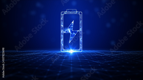 Electric battery new technology for vehicle battery and environmentally friendly, Technology ev energy abstract background, 3D rendering photo