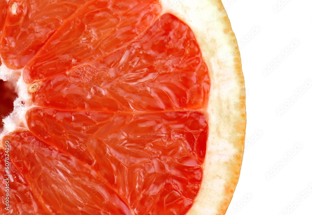 Top view of grapefruit slice, as background. Macro of red grapefruit. fruit citrus grapefruit texture background Top view of grapefruit slice, as background. Macro of red grapefruit. fruit citrus grapefruit texture background
