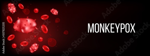 Photo Monkeypox virus, monkeypox cells, vector